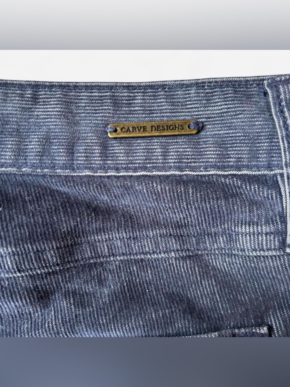 Carve Designs Navy Blue Corduroy Cutoff Shorts - Picture 3 of 4